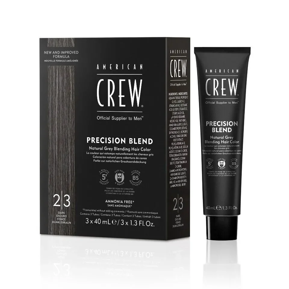 American Crew Haar- und Bartfarbe Precision Blend Hair Color 2-3, 3x40 ml