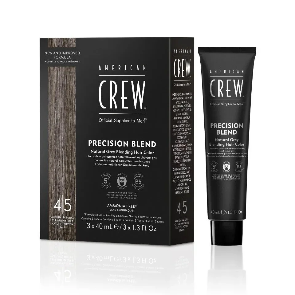 American Crew Haar- und Bartfarbe Precision Blend Hair Color 4-5, 3x40 ml