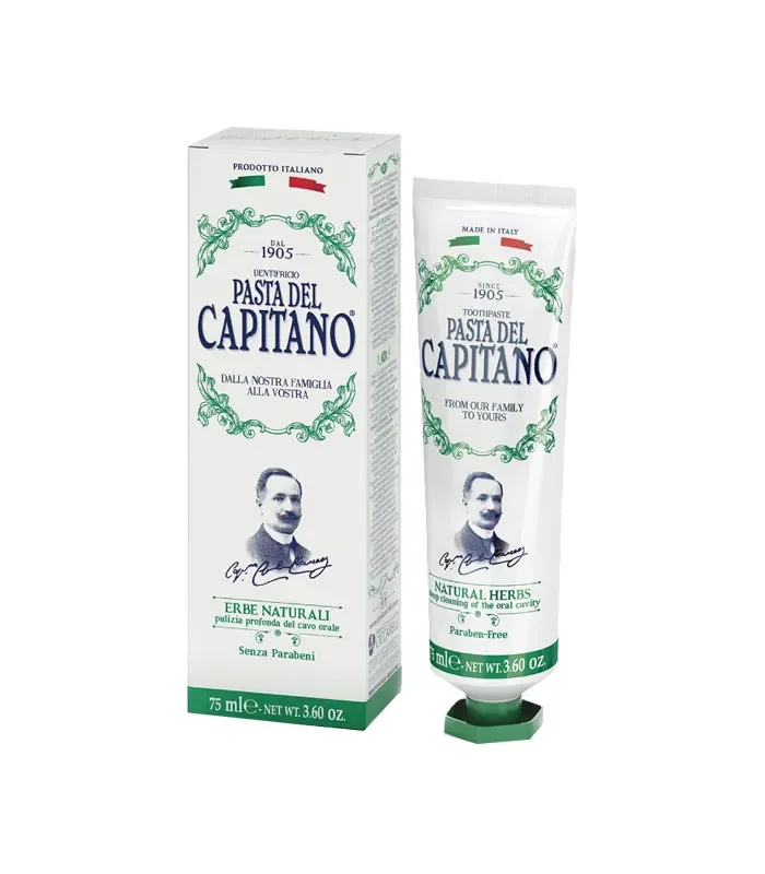 0374F02 Pasta Del Capitano 1905 Zahnpasta Natürliche Kräuter 75 ml.