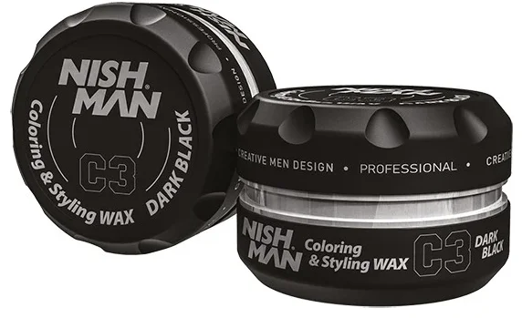 Nishman Haarwachs Hair Coloring Wax C3 Dark Black – 100g