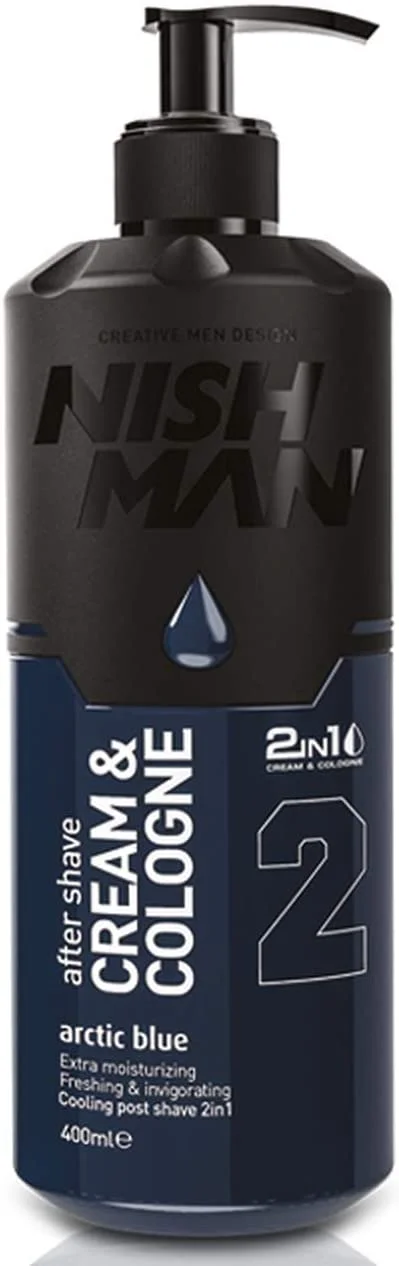 Nishman Creme und Eau de Cologne After-Shave 2in1 Arctic Blue 400ml